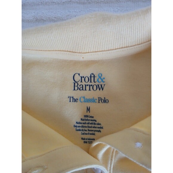 CROFT & BARROW Womens Yellow Classic Polo Medium Short Sleeve Classiccore Preppy - Picture 13 of 13